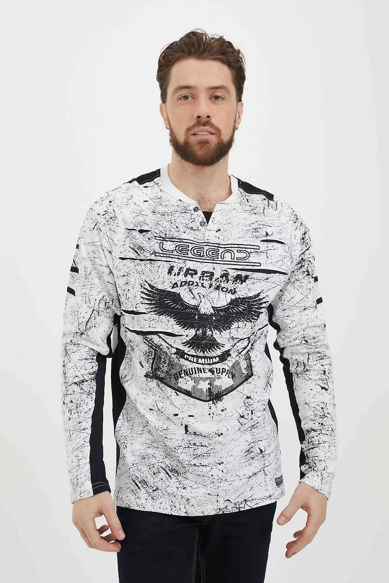 T-shirt henley Arlo imprimé