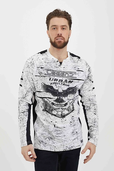 T-shirt henley Arlo imprimé