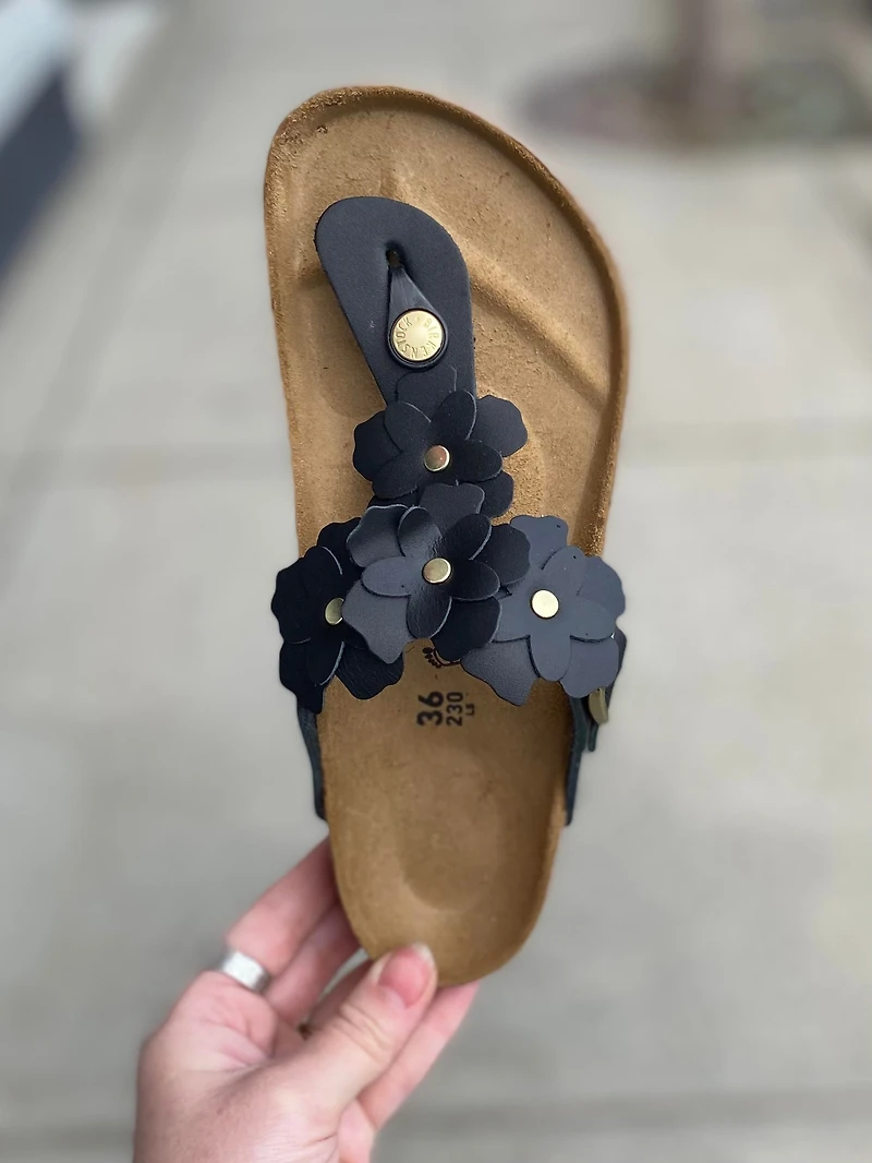 Birkenstock - Gizeh Flower Black