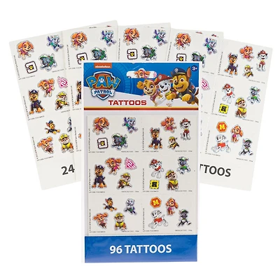 Paw Patrol 96 Piece 4 Sheet Tattoo Set
