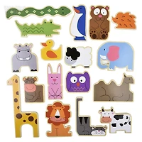 17 Piece Wooden Zoo Animal Raised Up Puzzle