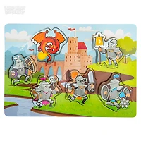 6 Piece Chunky Knights Wooden Puzzle