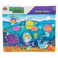 6 Piece Chunky Mermaid Wooden Puzzle