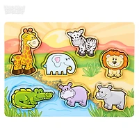 7 Piece Chunky Safari Toon Wooden Puzzle