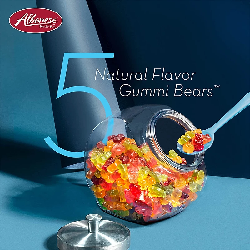 5 Natural Flavor Gummi Bears 5 lb. Bag
