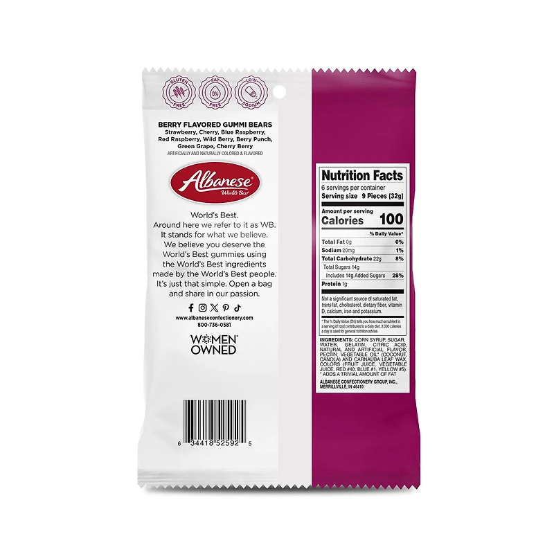 Berry Flavored Gummi Bears - 7.5 Ounce