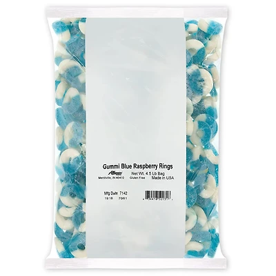 Gummi Blue Raspberry Rings 4.5 lb. Bag