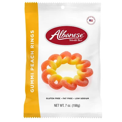 Gummi Peach Rings 7 oz. Peg Bag
