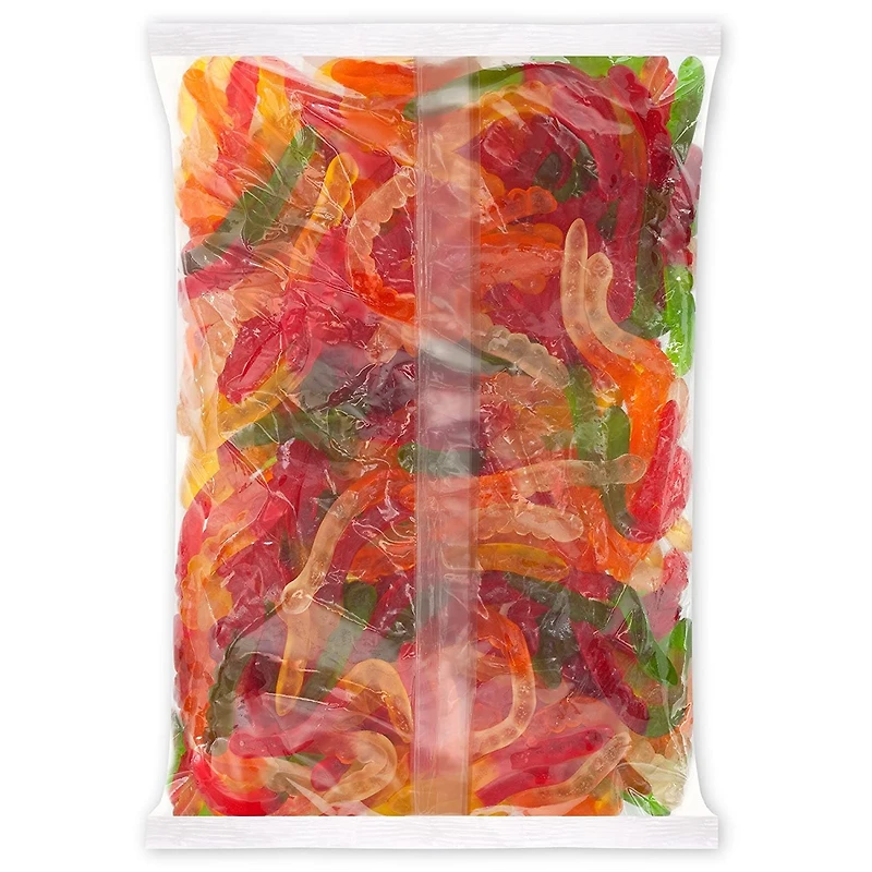 Large Assorted Fruit Gummi Worms 5 lb. Bag