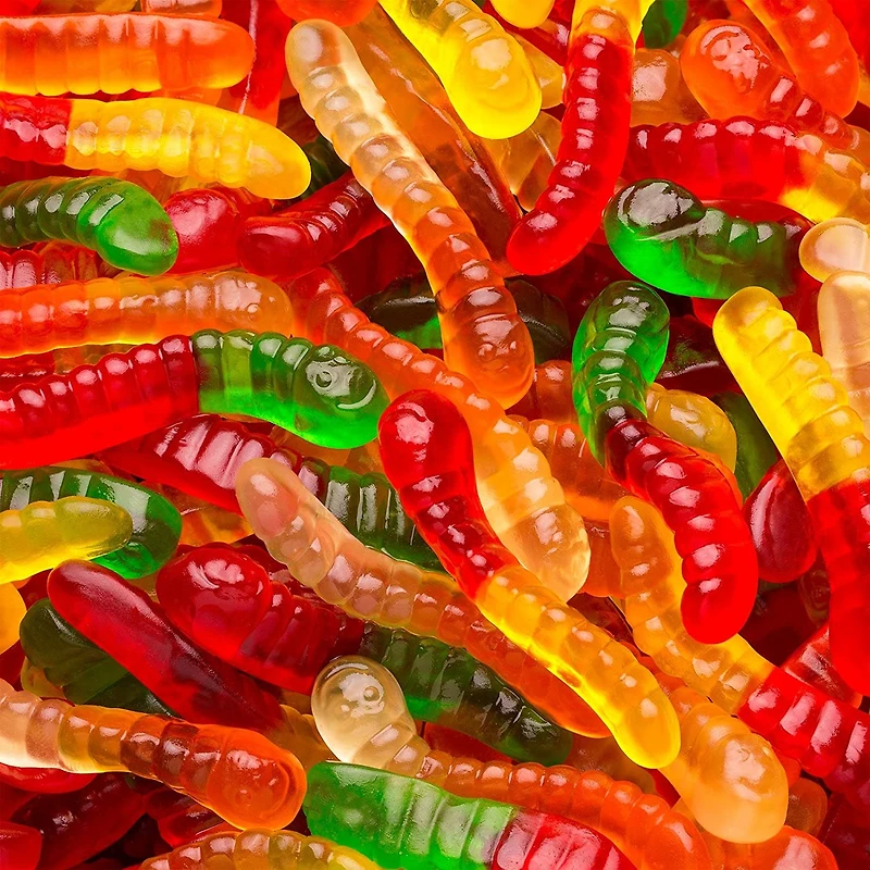 Mini Assorted Fruit Gummi Worms 5 lb. Bag