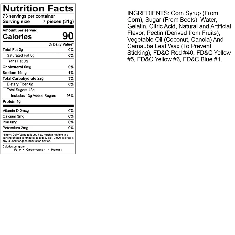 Mini Assorted Fruit Gummi Worms 5 lb. Bag