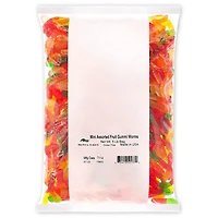 Mini Assorted Fruit Gummi Worms 5 lb. Bag