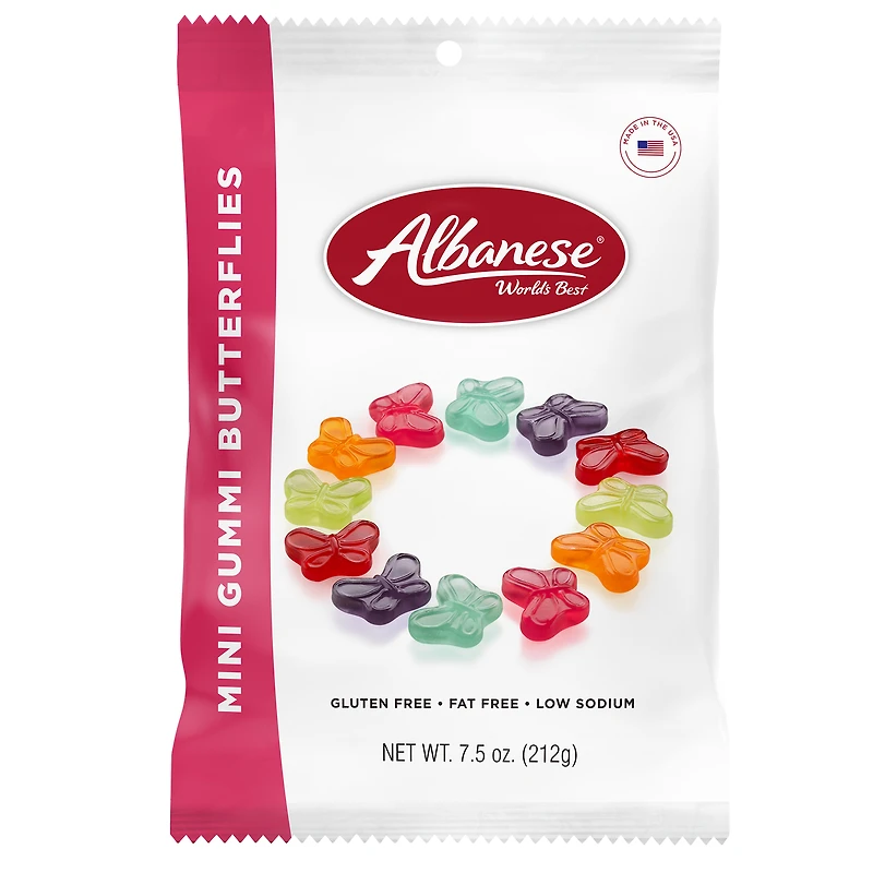 Mini Gummi Butterflies 7.5 oz. Peg Bag