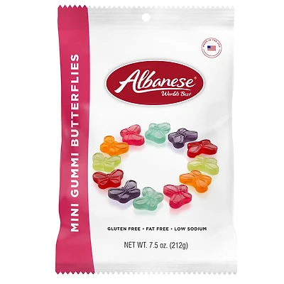 Mini Gummi Butterflies 7.5 oz. Peg Bag