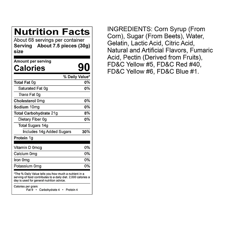 Sour Gummi Bears 4.5 lb. Bag