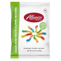 Sour Mini Neon Gummi Worms 4.5 lb. Bag