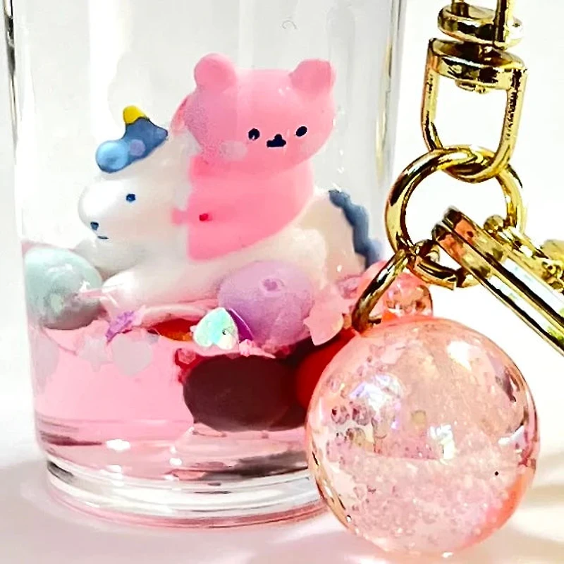 Unicorn Bear Boba Key Charm