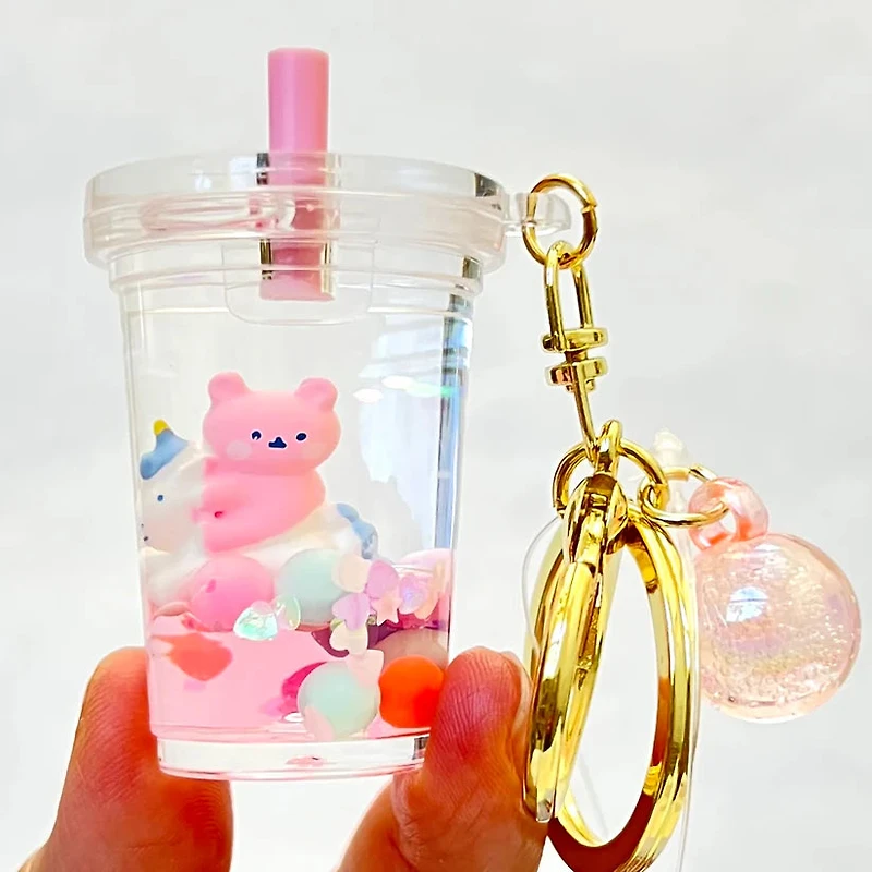 Unicorn Bear Boba Key Charm