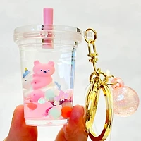 Unicorn Bear Boba Key Charm
