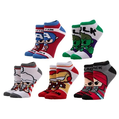 Marvel Chibi Avengers - 5 Pair Ankle Socks