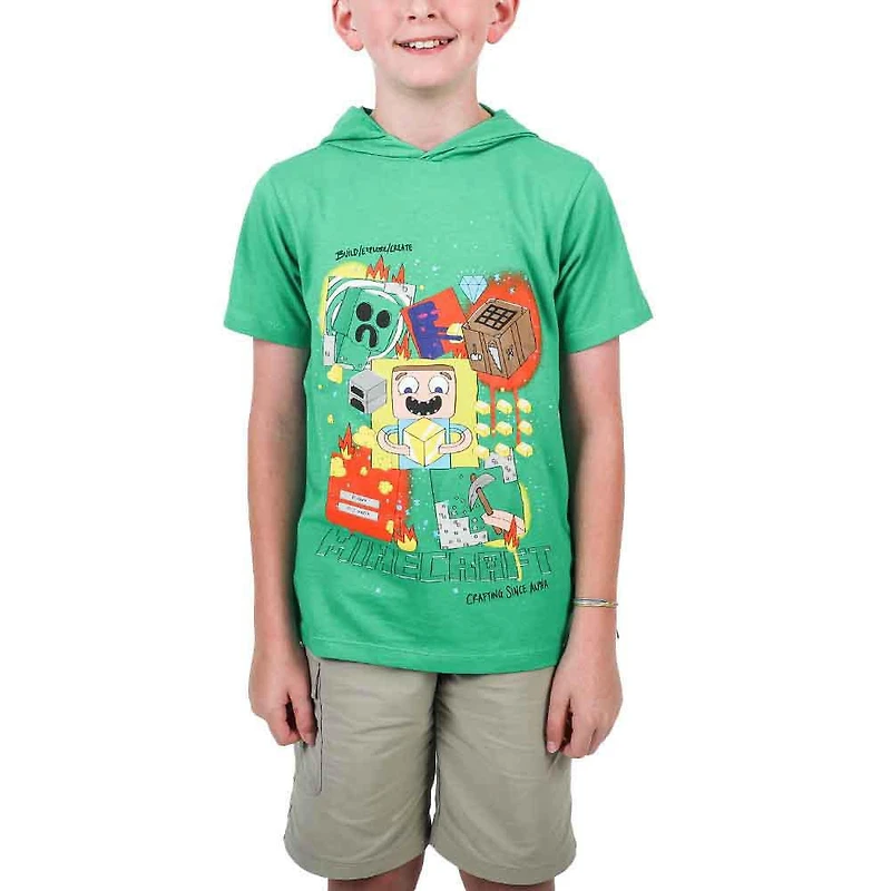 Minecraft: Build/Explore/Create - Youth Cosplay Hooded Tee