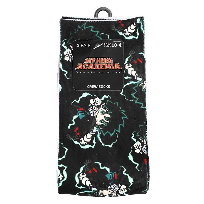 My Hero Academia - Sublimated Print 3 Pair Youth Crew Socks