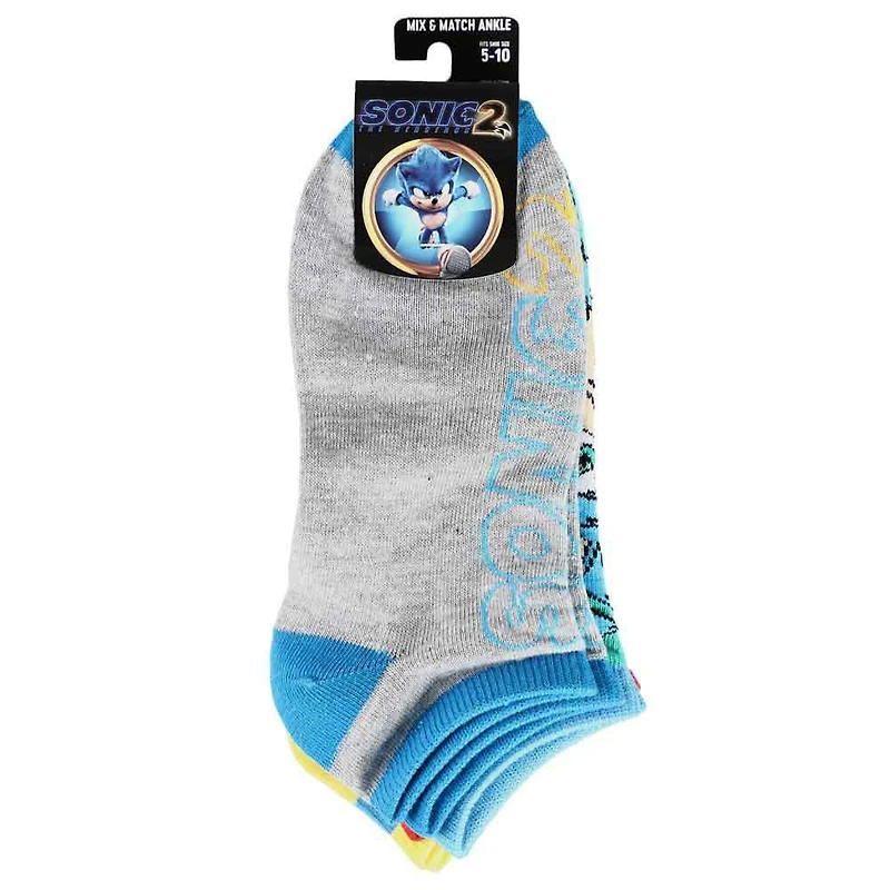 Sonic the Hedgehog 2 Logo 5 Pair Ankle Socks