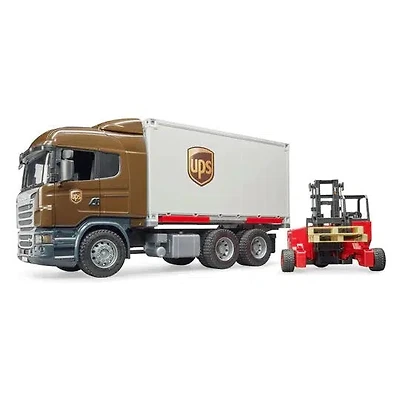 SCANIA R-Series UPS logistics truck with forklift