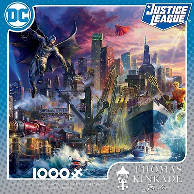 Thomas Kinkade DC Comics - Showdown at Gotham Pier - 1000 Piece Puzzle