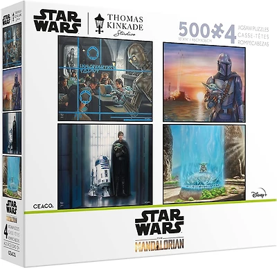 Thomas Kinkade Star Wars: The Mandalorian - Multipack - 4 in 1 Puzzles - 4 x 500 Piece Puzzle