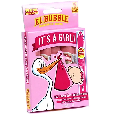 It's A Girl Bubble Gum Cigars 5 Pack