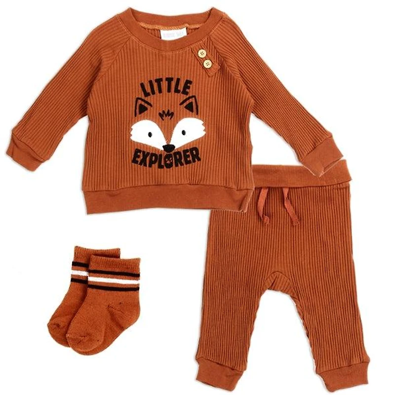 BLOOMIN BABY Boys Newborn 3PC Ribbed Set