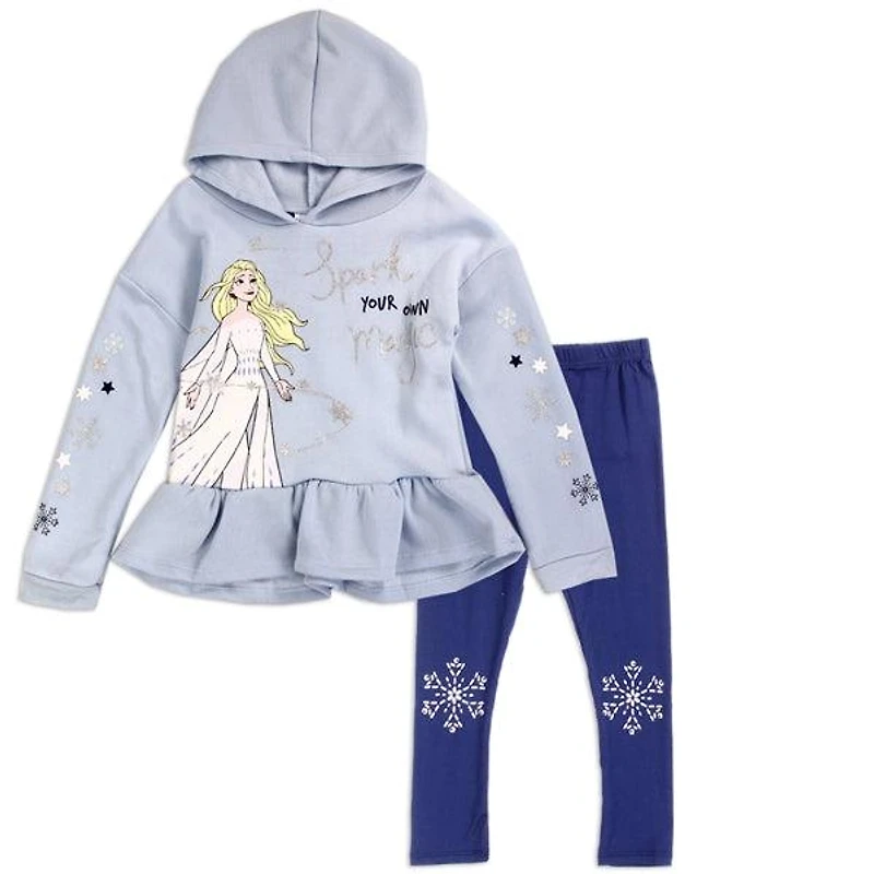 FROZEN Girls 4-6X 2PC Hooded Fleece Legging Set