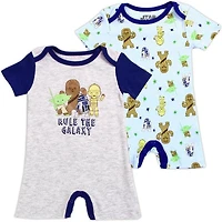 STAR WARS Boys Newborn 2-Pack Rompers