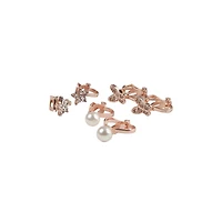 Boutique Dazzle Clip On Earrings, 3 Pairs