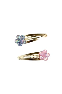 Shimmer Flower Hairclips, 2pcs