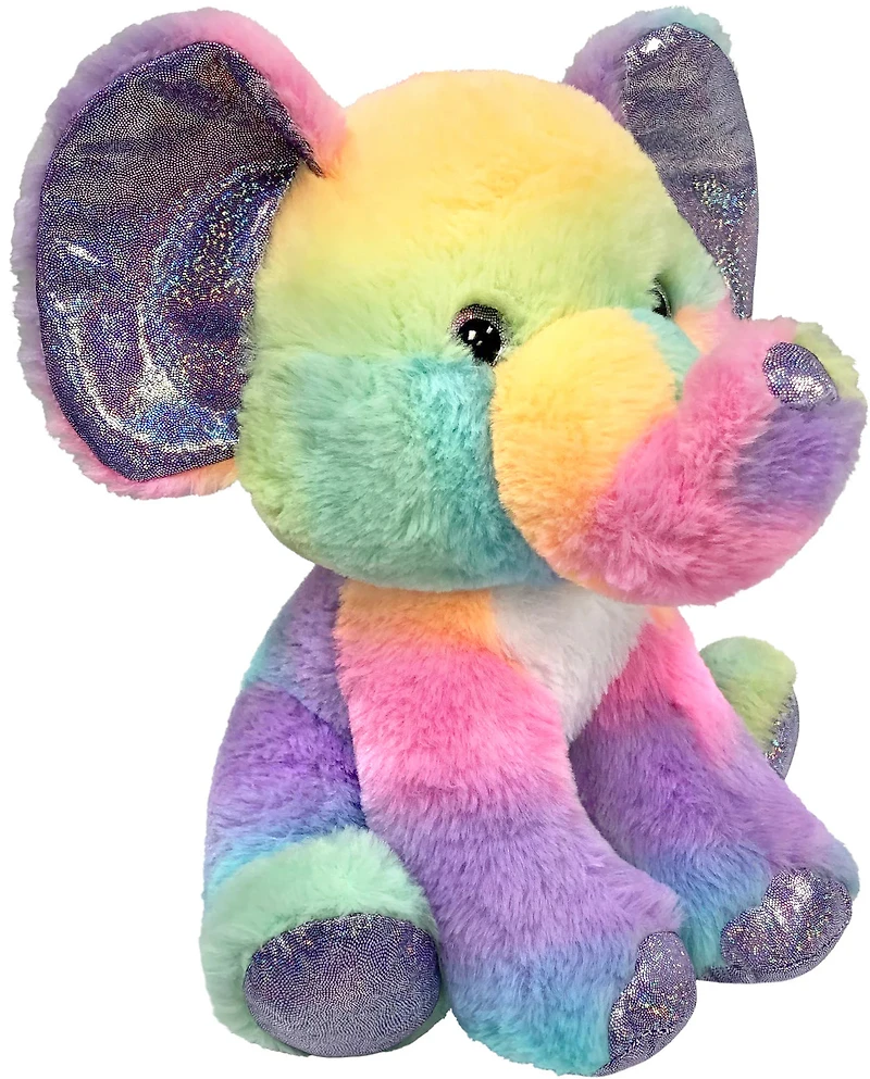 10.5" Rainbow Sherbet Sitting Elephant