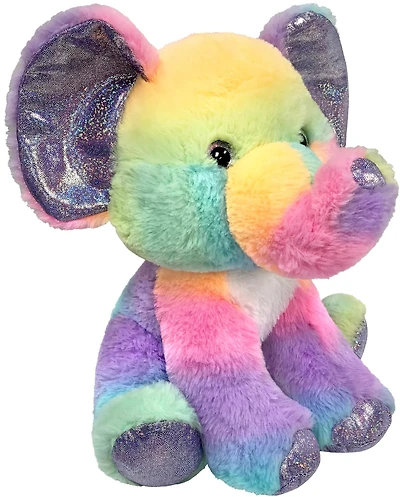 10.5" Rainbow Sherbet Sitting Elephant