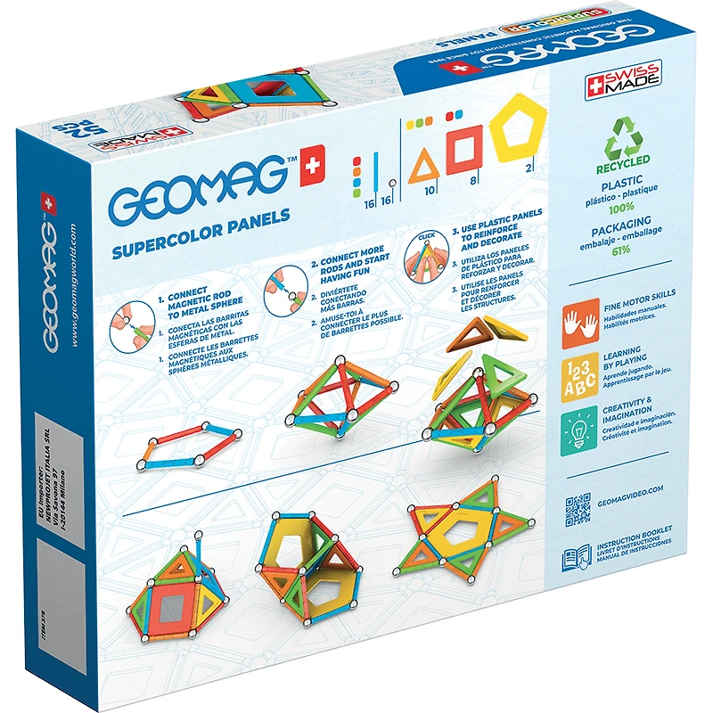 Geomag Supercolor Panels Recycled 52 Pieces