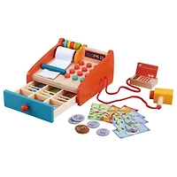 Wooden Cash Register Playset with Money
