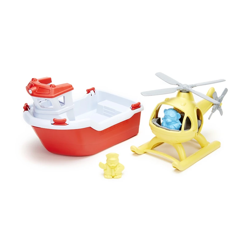 Rescue Boat and Helicopter