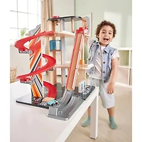 Hape Gearhead Stunt Garage Wooden High Rise Car Parking Lot