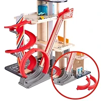 Hape Gearhead Stunt Garage Wooden High Rise Car Parking Lot