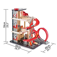 Hape Gearhead Stunt Garage Wooden High Rise Car Parking Lot