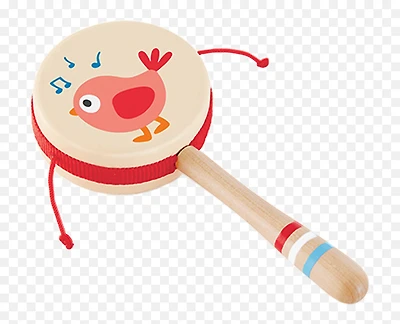 Twittering Bird Drum Shaped Rattle