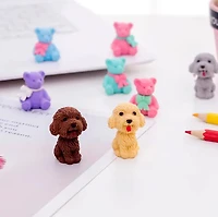Cute Teddy Bear & Dog Series Mini Erasers Card