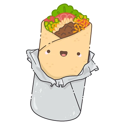 Happy Burrito 4" Sticker