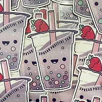 Spread Positivi-Tea 4" Glitter Sticker