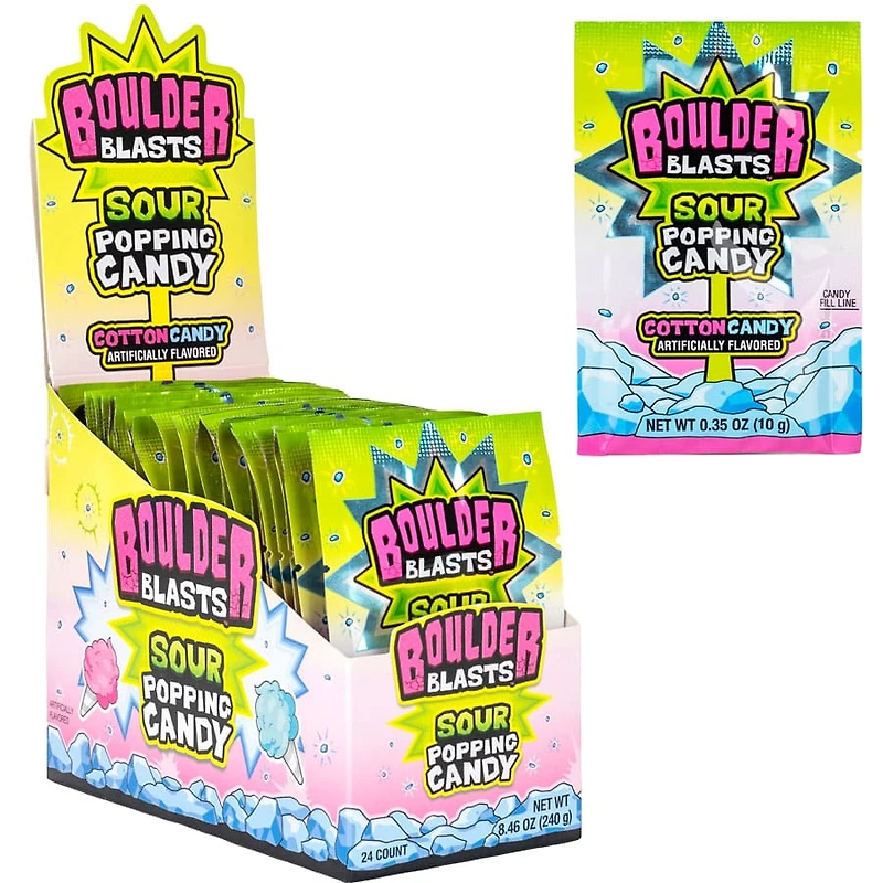 Boulder Blast Sour Cotton Candy Popping Candy - Single