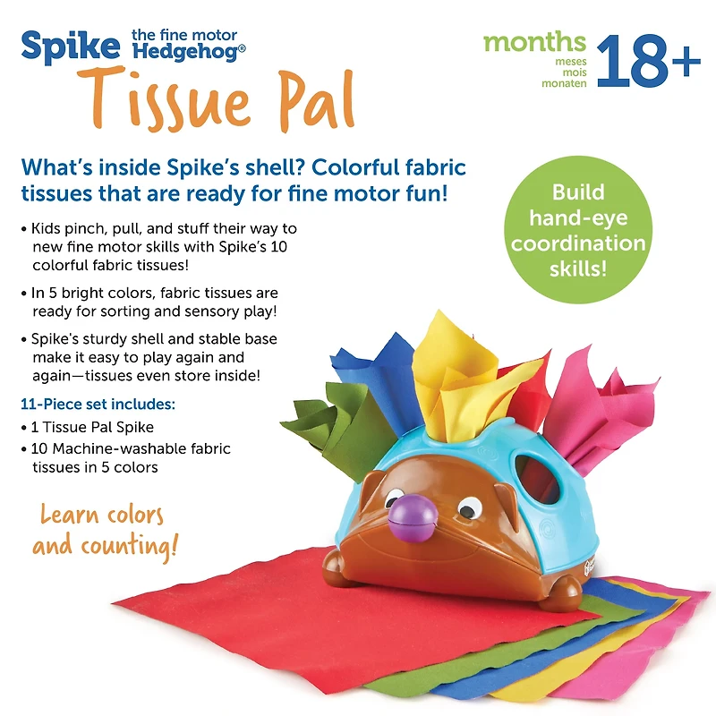 Spike the Fine Motor Hedgehog Tissue Pal